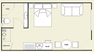 spa room layout motel room